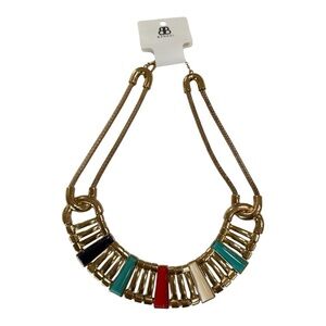 BANSRI Multicolor Gold Statement Necklace